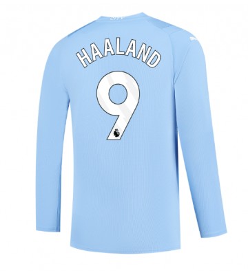 Lacne Muži Futbalové dres Manchester City Erling Haaland #9 2023-24 Dlhy Rukáv - Domáci